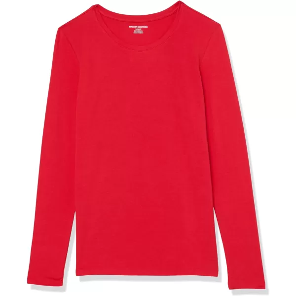 Amazon Essentials Womens ClassicFit LongSleeve Crewneck TShirt Available in Plus SizeCherry Red