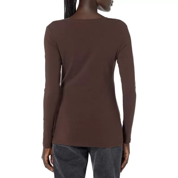 Amazon Essentials Womens ClassicFit LongSleeve Crewneck TShirt Available in Plus SizeEspresso