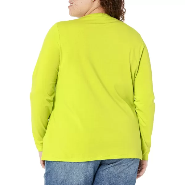 Amazon Essentials Womens ClassicFit LongSleeve Crewneck TShirt Available in Plus SizeLime Green