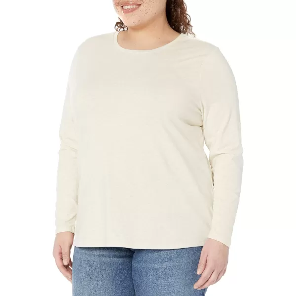 Amazon Essentials Womens ClassicFit LongSleeve Crewneck TShirt Available in Plus SizeOatmeal Heather