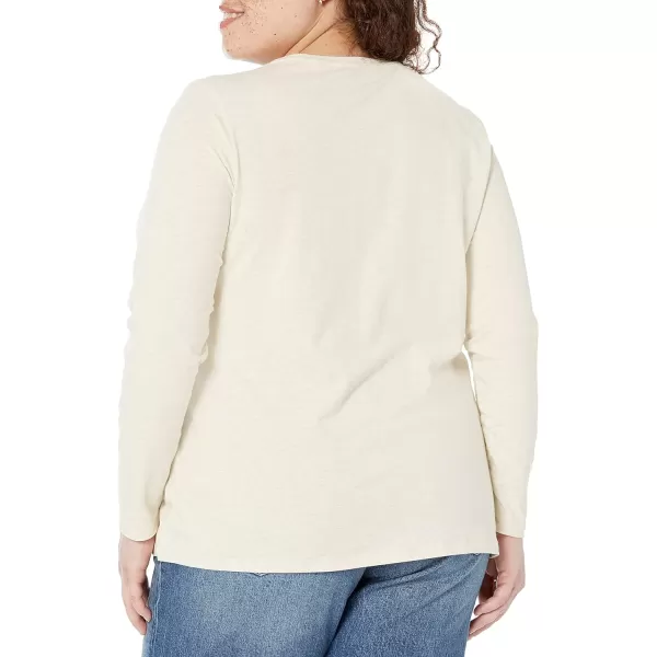 Amazon Essentials Womens ClassicFit LongSleeve Crewneck TShirt Available in Plus SizeOatmeal Heather