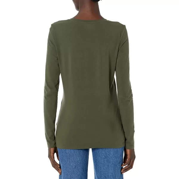 Amazon Essentials Womens ClassicFit LongSleeve Crewneck TShirt Available in Plus SizeOlive