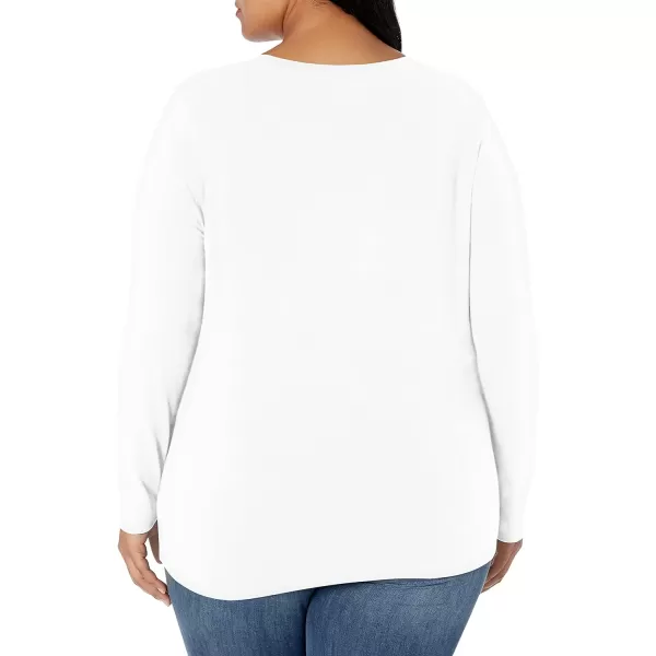 Amazon Essentials Womens ClassicFit LongSleeve Crewneck TShirt Available in Plus SizeWhite