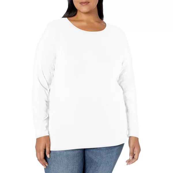 Amazon Essentials Womens ClassicFit LongSleeve Crewneck TShirt Available in Plus SizeWhite