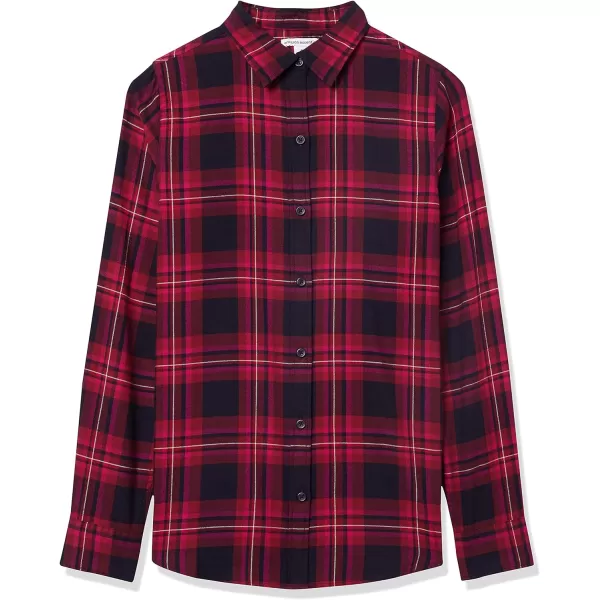 Amazon Essentials Womens ClassicFit LongSleeve Lightweight Plaid Flannel ShirtBlackPink Chelsea Tartan