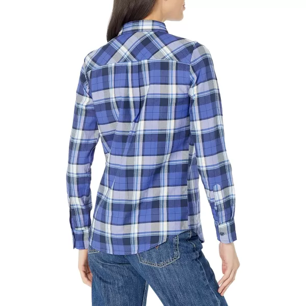 Amazon Essentials Womens ClassicFit LongSleeve Lightweight Plaid Flannel ShirtPurple Blue Medium Plaid