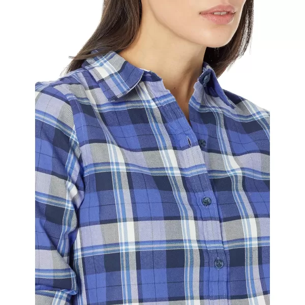 Amazon Essentials Womens ClassicFit LongSleeve Lightweight Plaid Flannel ShirtPurple Blue Medium Plaid