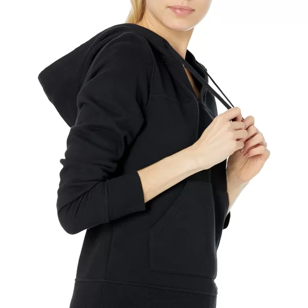 Amazon Essentials Womens ClassicFit LongSleeve Open VNeck Hooded SweatshirtBlack