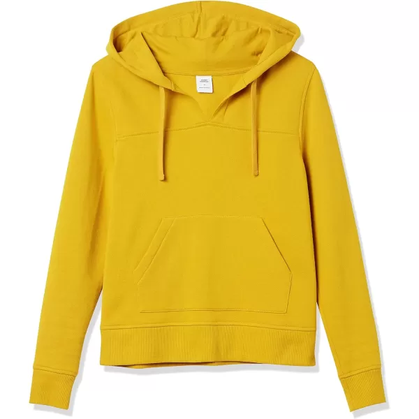 Amazon Essentials Womens ClassicFit LongSleeve Open VNeck Hooded SweatshirtDark Yellow