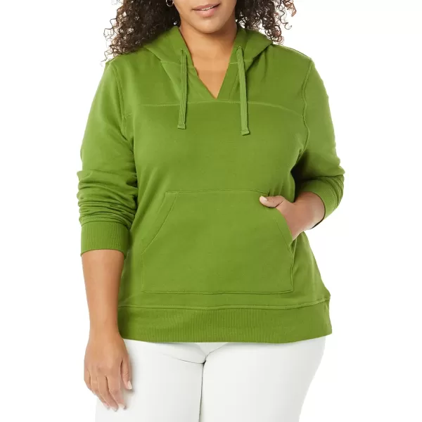 Amazon Essentials Womens ClassicFit LongSleeve Open VNeck Hooded SweatshirtGreen