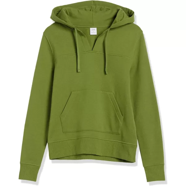 Amazon Essentials Womens ClassicFit LongSleeve Open VNeck Hooded SweatshirtGreen