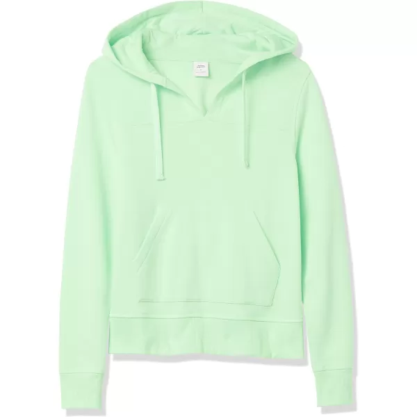 Amazon Essentials Womens ClassicFit LongSleeve Open VNeck Hooded SweatshirtLight Green