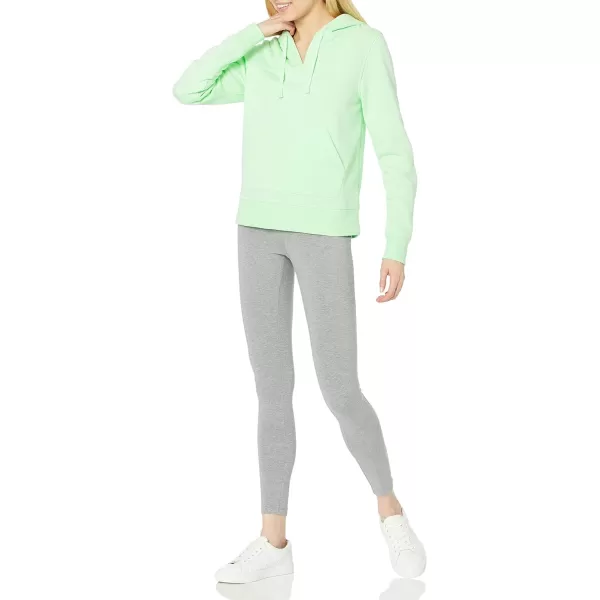 Amazon Essentials Womens ClassicFit LongSleeve Open VNeck Hooded SweatshirtLight Green