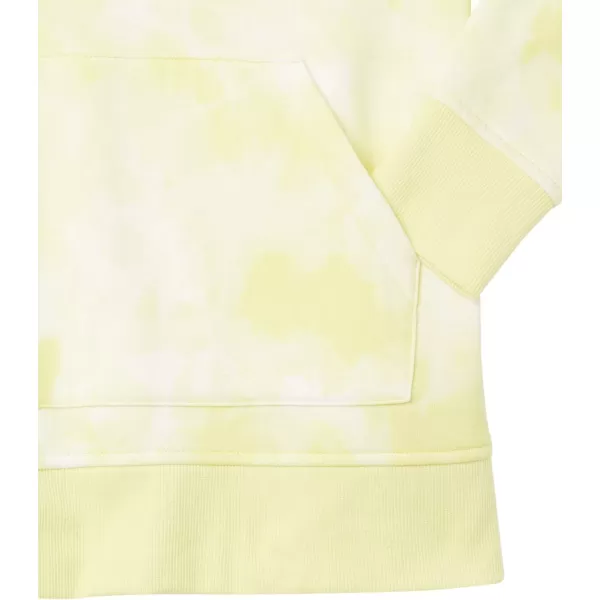 Amazon Essentials Womens ClassicFit LongSleeve Open VNeck Hooded SweatshirtLight Yellow Tie Dye