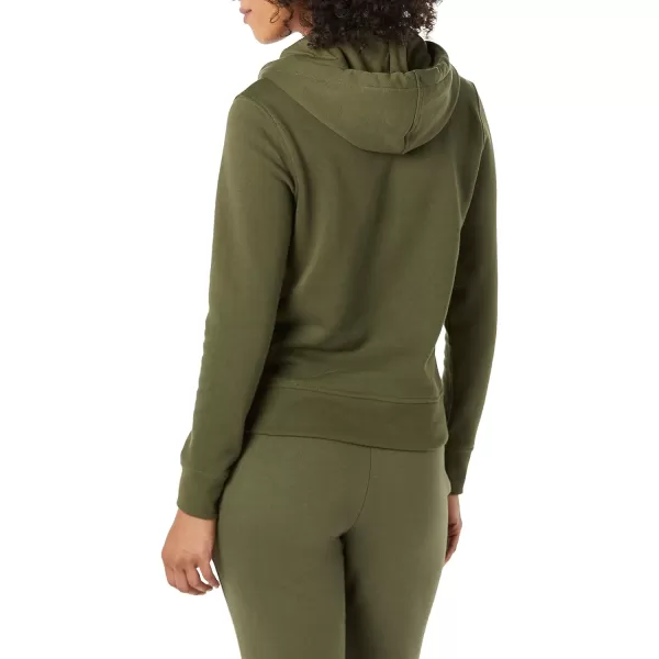 Amazon Essentials Womens ClassicFit LongSleeve Open VNeck Hooded SweatshirtOlive
