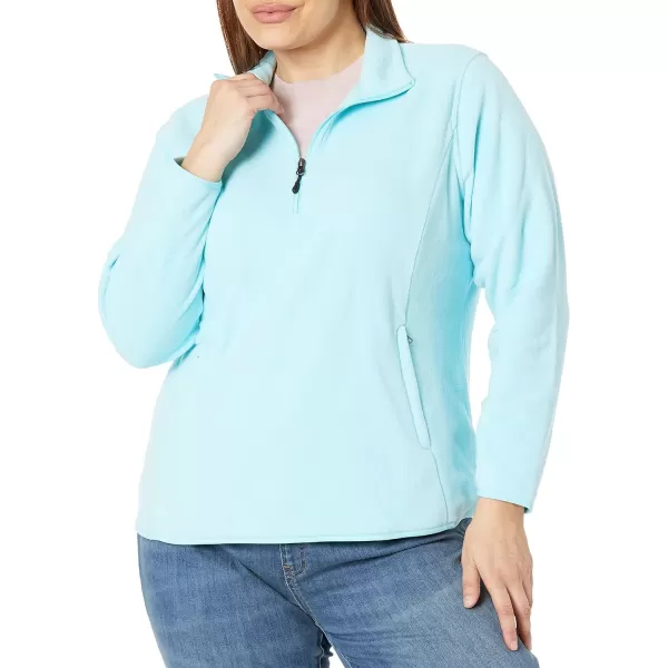 Amazon Essentials Womens ClassicFit LongSleeve QuarterZip Polar Fleece Pullover Jacket Available in Plus SizePolyester Aqua Blue