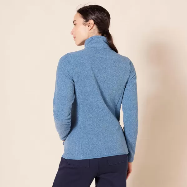 Amazon Essentials Womens ClassicFit LongSleeve QuarterZip Polar Fleece Pullover Jacket Available in Plus SizePolyester Blue Heather