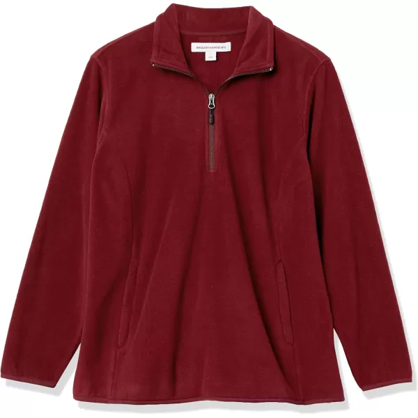 Amazon Essentials Womens ClassicFit LongSleeve QuarterZip Polar Fleece Pullover Jacket Available in Plus SizePolyester Burgundy