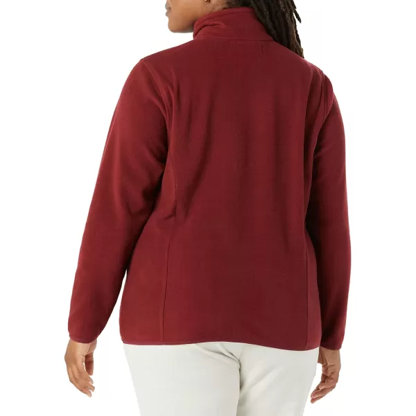 Amazon Essentials Womens ClassicFit LongSleeve QuarterZip Polar Fleece Pullover Jacket Available in Plus SizePolyester Burgundy