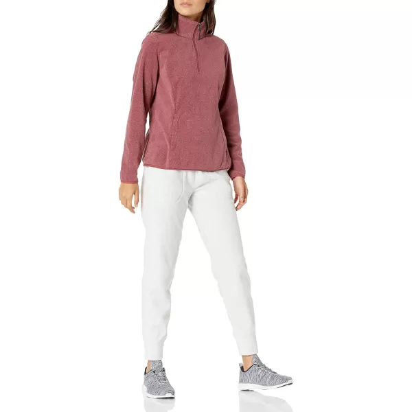 Amazon Essentials Womens ClassicFit LongSleeve QuarterZip Polar Fleece Pullover Jacket Available in Plus SizePolyester Burgundy Heather