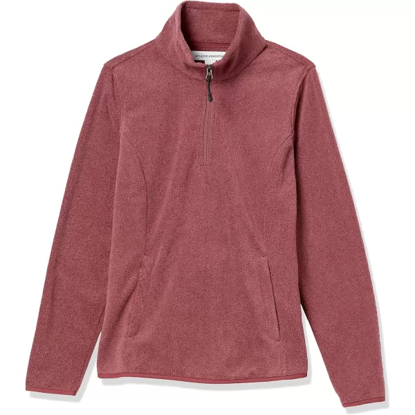 Amazon Essentials Womens ClassicFit LongSleeve QuarterZip Polar Fleece Pullover Jacket Available in Plus SizePolyester Burgundy Heather