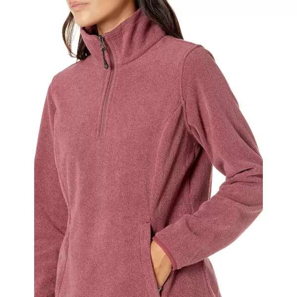 Amazon Essentials Womens ClassicFit LongSleeve QuarterZip Polar Fleece Pullover Jacket Available in Plus SizePolyester Burgundy Heather