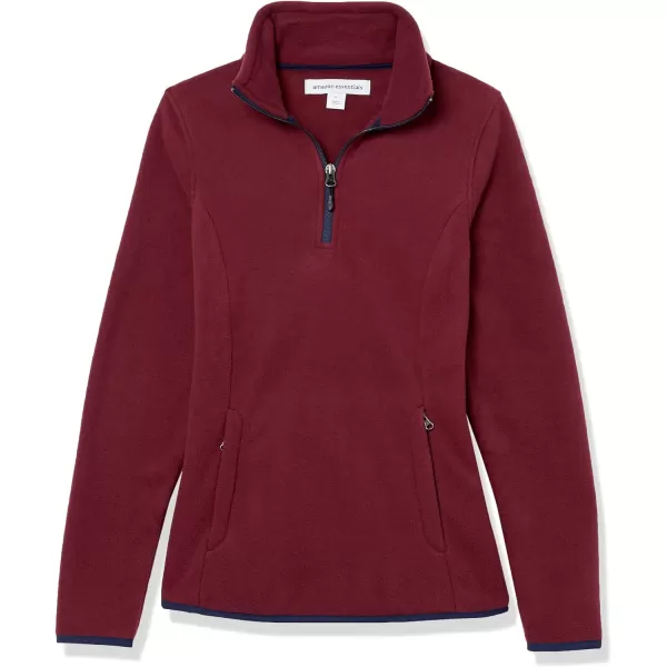 Amazon Essentials Womens ClassicFit LongSleeve QuarterZip Polar Fleece Pullover Jacket Available in Plus SizePolyester BurgundyNavy