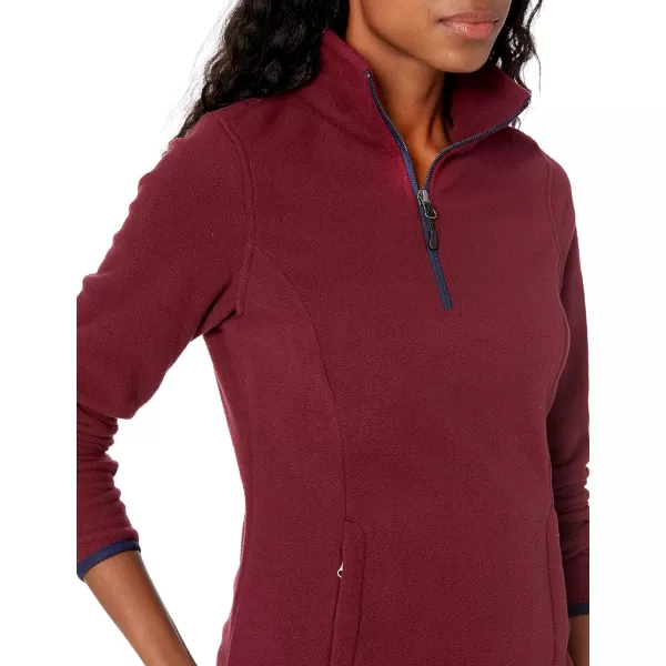 Amazon Essentials Womens ClassicFit LongSleeve QuarterZip Polar Fleece Pullover Jacket Available in Plus SizePolyester BurgundyNavy