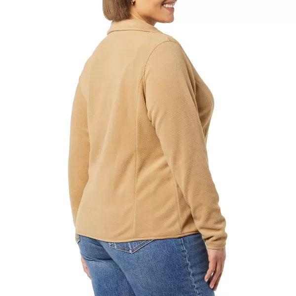 Amazon Essentials Womens ClassicFit LongSleeve QuarterZip Polar Fleece Pullover Jacket Available in Plus SizePolyester Camel