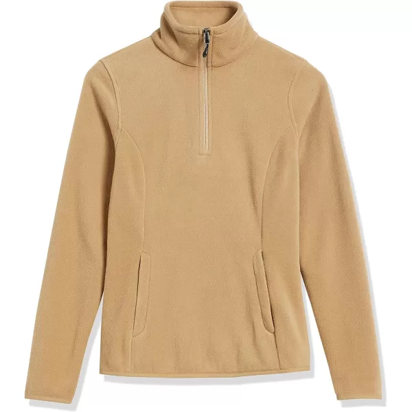 Amazon Essentials Womens ClassicFit LongSleeve QuarterZip Polar Fleece Pullover Jacket Available in Plus SizePolyester Camel