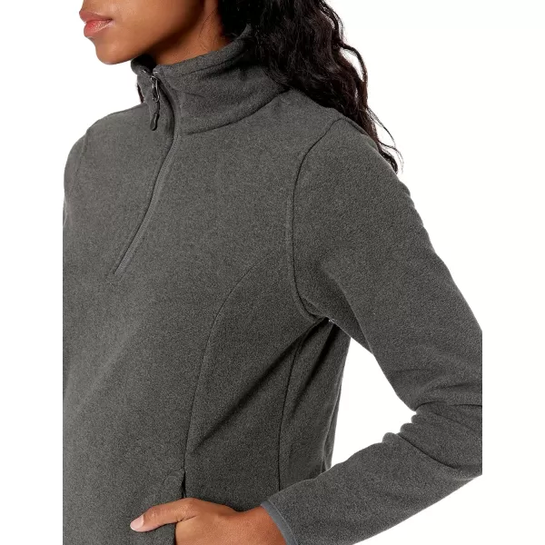 Amazon Essentials Womens ClassicFit LongSleeve QuarterZip Polar Fleece Pullover Jacket Available in Plus SizePolyester Charcoal Heather