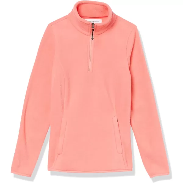 Amazon Essentials Womens ClassicFit LongSleeve QuarterZip Polar Fleece Pullover Jacket Available in Plus SizePolyester Coral Pink