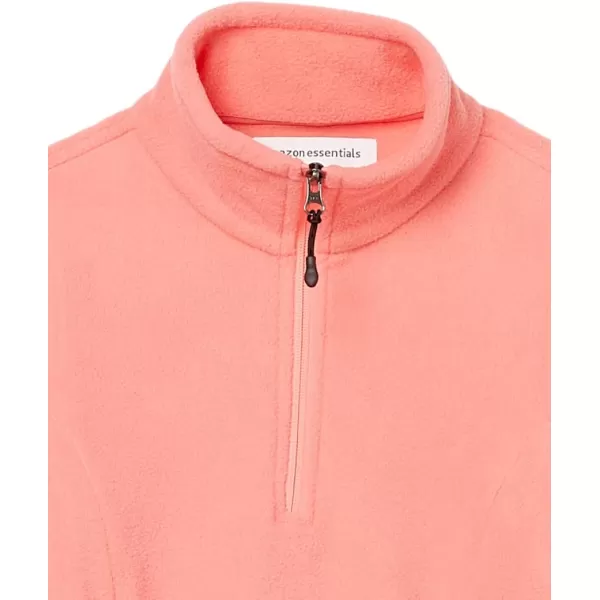 Amazon Essentials Womens ClassicFit LongSleeve QuarterZip Polar Fleece Pullover Jacket Available in Plus SizePolyester Coral Pink