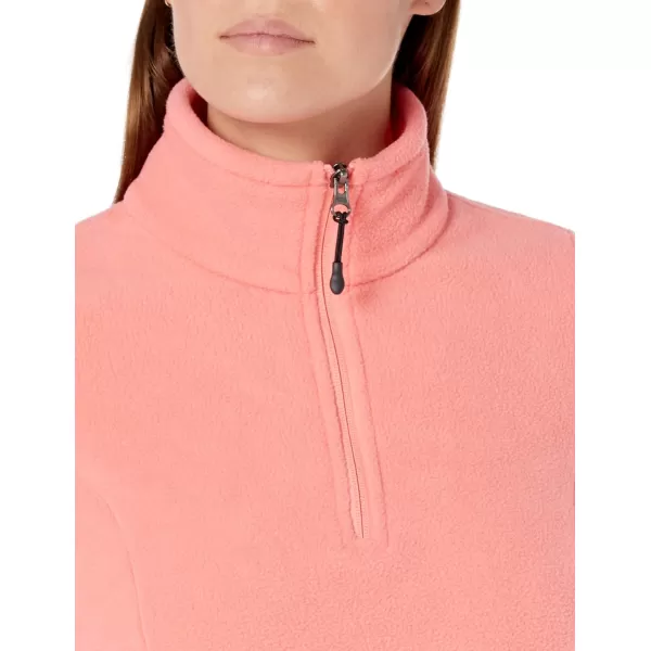 Amazon Essentials Womens ClassicFit LongSleeve QuarterZip Polar Fleece Pullover Jacket Available in Plus SizePolyester Coral Pink