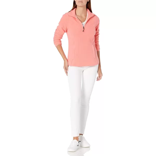 Amazon Essentials Womens ClassicFit LongSleeve QuarterZip Polar Fleece Pullover Jacket Available in Plus SizePolyester Coral Pink