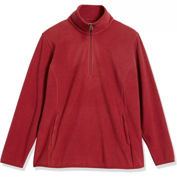 Amazon Essentials Womens ClassicFit LongSleeve QuarterZip Polar Fleece Pullover Jacket Available in Plus SizePolyester Dark Red