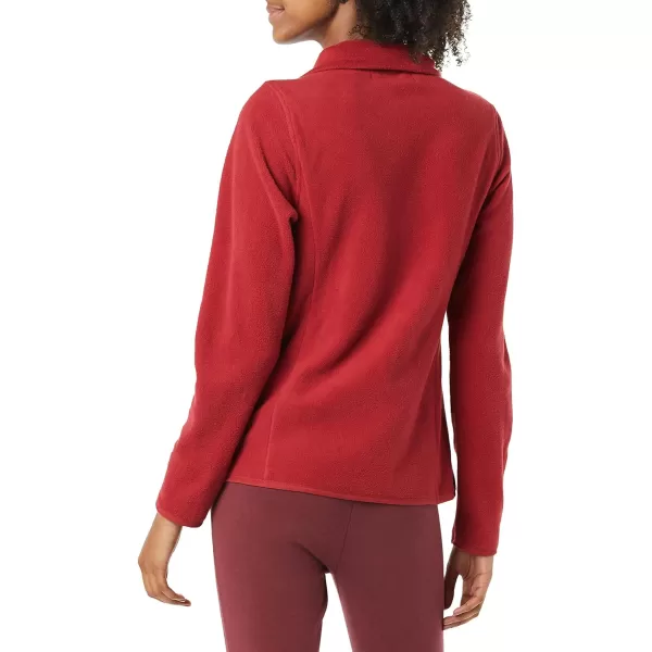 Amazon Essentials Womens ClassicFit LongSleeve QuarterZip Polar Fleece Pullover Jacket Available in Plus SizePolyester Dark Red