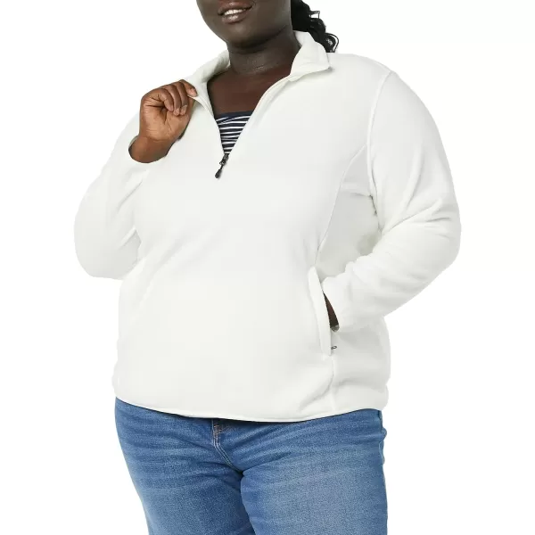 Amazon Essentials Womens ClassicFit LongSleeve QuarterZip Polar Fleece Pullover Jacket Available in Plus SizePolyester Ivory