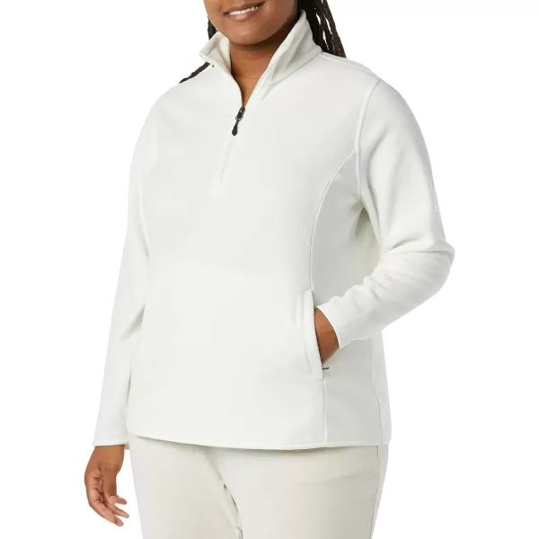 Amazon Essentials Womens ClassicFit LongSleeve QuarterZip Polar Fleece Pullover Jacket Available in Plus SizePolyester Ivory