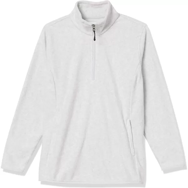 Amazon Essentials Womens ClassicFit LongSleeve QuarterZip Polar Fleece Pullover Jacket Available in Plus SizePolyester Light Grey Heather