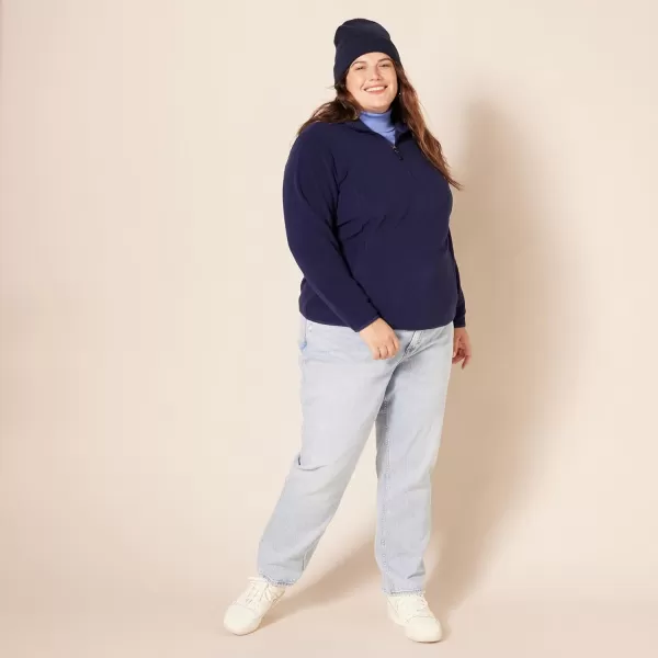 Amazon Essentials Womens ClassicFit LongSleeve QuarterZip Polar Fleece Pullover Jacket Available in Plus SizePolyester Navy