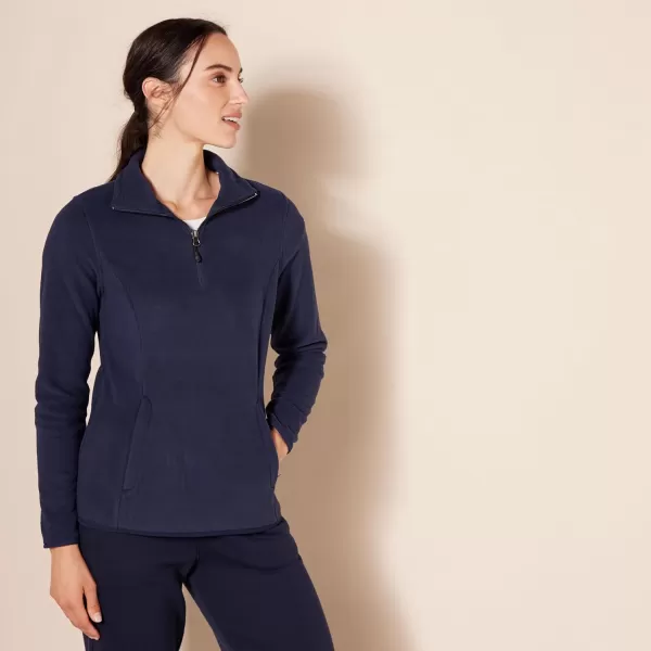 Amazon Essentials Womens ClassicFit LongSleeve QuarterZip Polar Fleece Pullover Jacket Available in Plus SizePolyester Navy