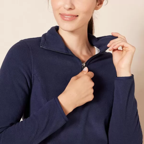 Amazon Essentials Womens ClassicFit LongSleeve QuarterZip Polar Fleece Pullover Jacket Available in Plus SizePolyester Navy