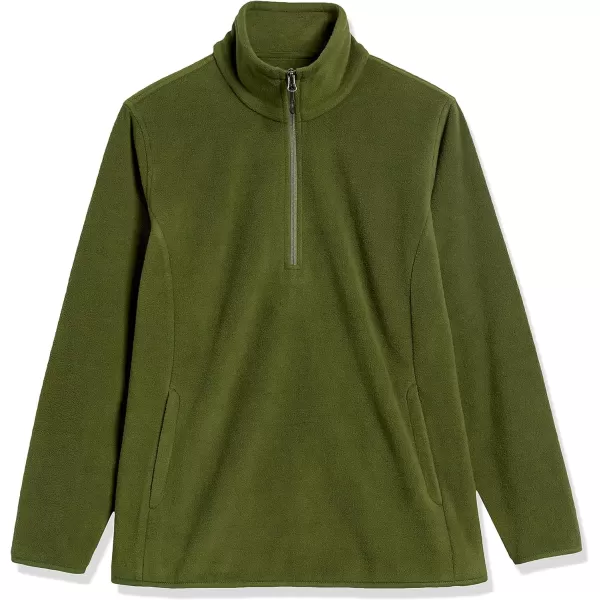 Amazon Essentials Womens ClassicFit LongSleeve QuarterZip Polar Fleece Pullover Jacket Available in Plus SizePolyester Olive