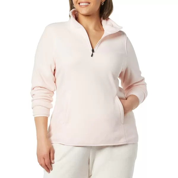 Amazon Essentials Womens ClassicFit LongSleeve QuarterZip Polar Fleece Pullover Jacket Available in Plus SizePolyester Pale Pink