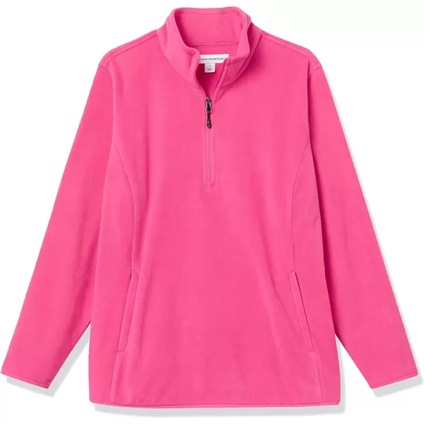 Amazon Essentials Womens ClassicFit LongSleeve QuarterZip Polar Fleece Pullover Jacket Available in Plus SizePolyester Pink