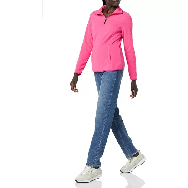 Amazon Essentials Womens ClassicFit LongSleeve QuarterZip Polar Fleece Pullover Jacket Available in Plus SizePolyester Pink