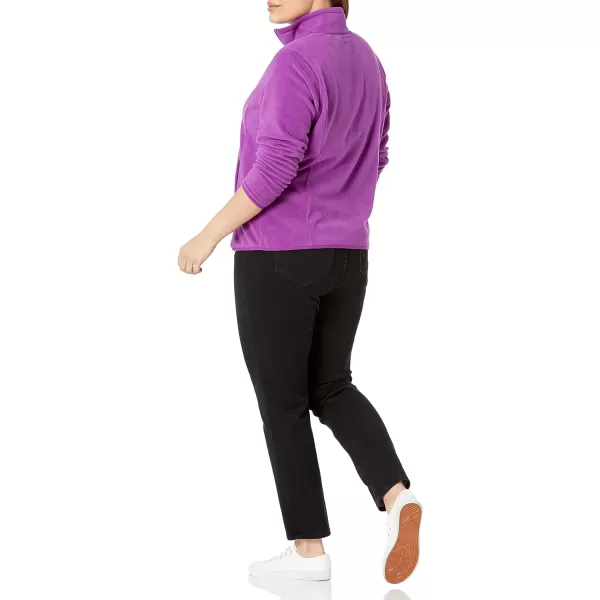 Amazon Essentials Womens ClassicFit LongSleeve QuarterZip Polar Fleece Pullover Jacket Available in Plus SizePolyester Purple