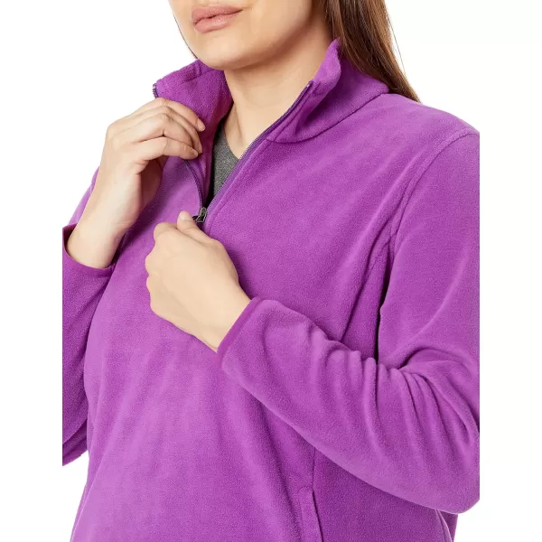 Amazon Essentials Womens ClassicFit LongSleeve QuarterZip Polar Fleece Pullover Jacket Available in Plus SizePolyester Purple