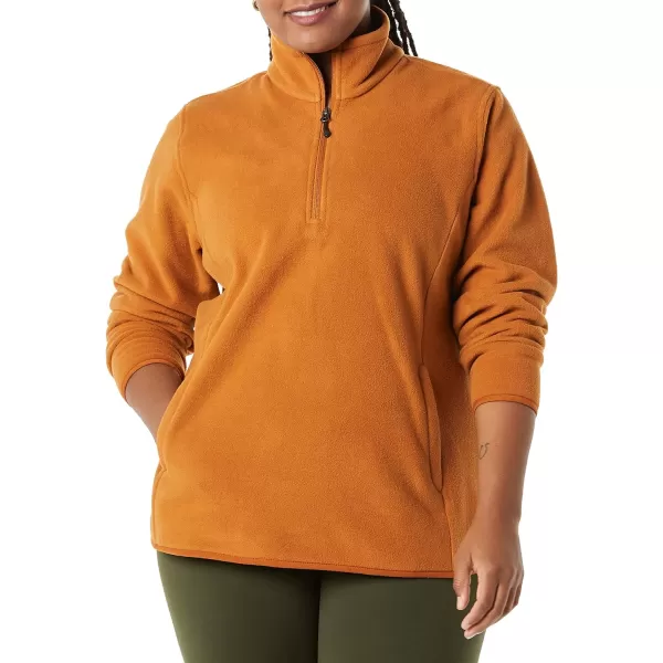 Amazon Essentials Womens ClassicFit LongSleeve QuarterZip Polar Fleece Pullover Jacket Available in Plus SizePolyester Tan